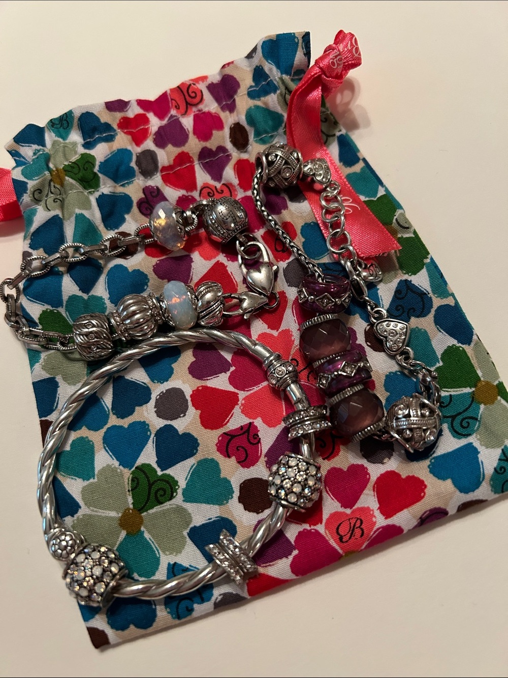 Brighton lot of 3 bracelets, silvertone